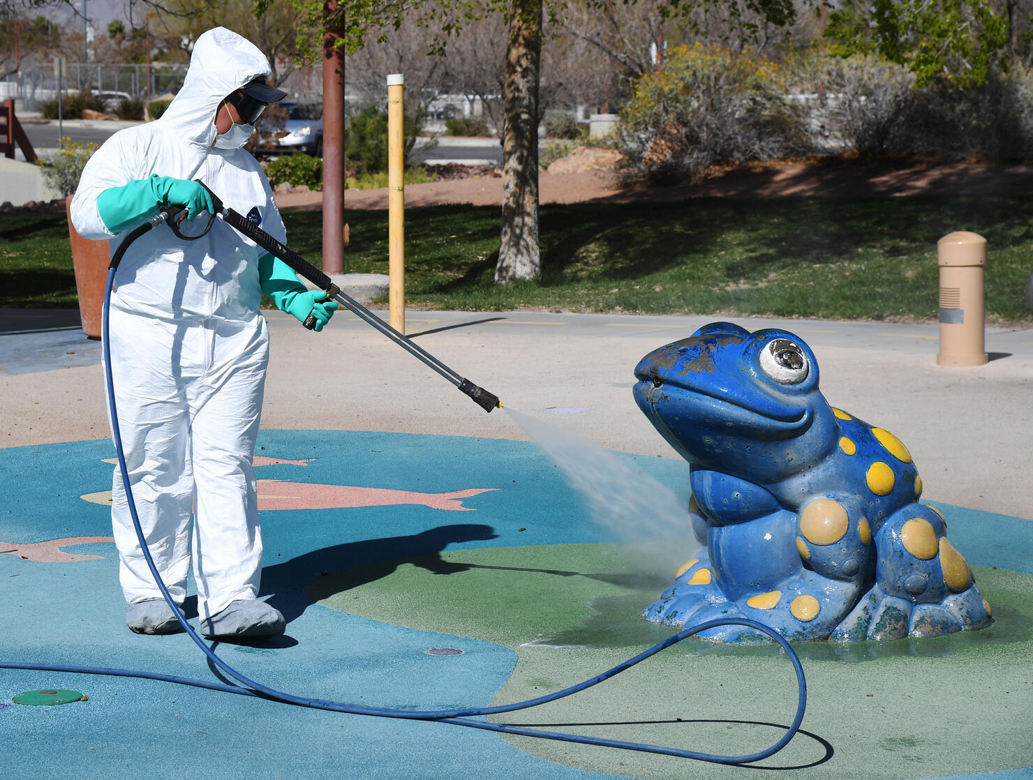 City Of Las Vegas Cleaning Crews Clean The City's Outdoor Parks