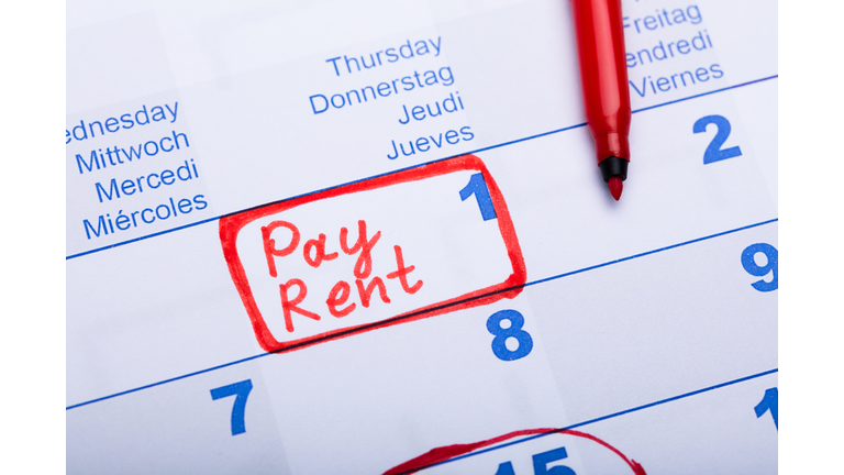 Pay Rent Note In Calendar. (Getty Images)