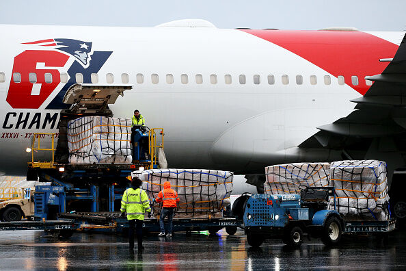 New England Patriots Plane Used To Bring Medical Supplies From China To Boston