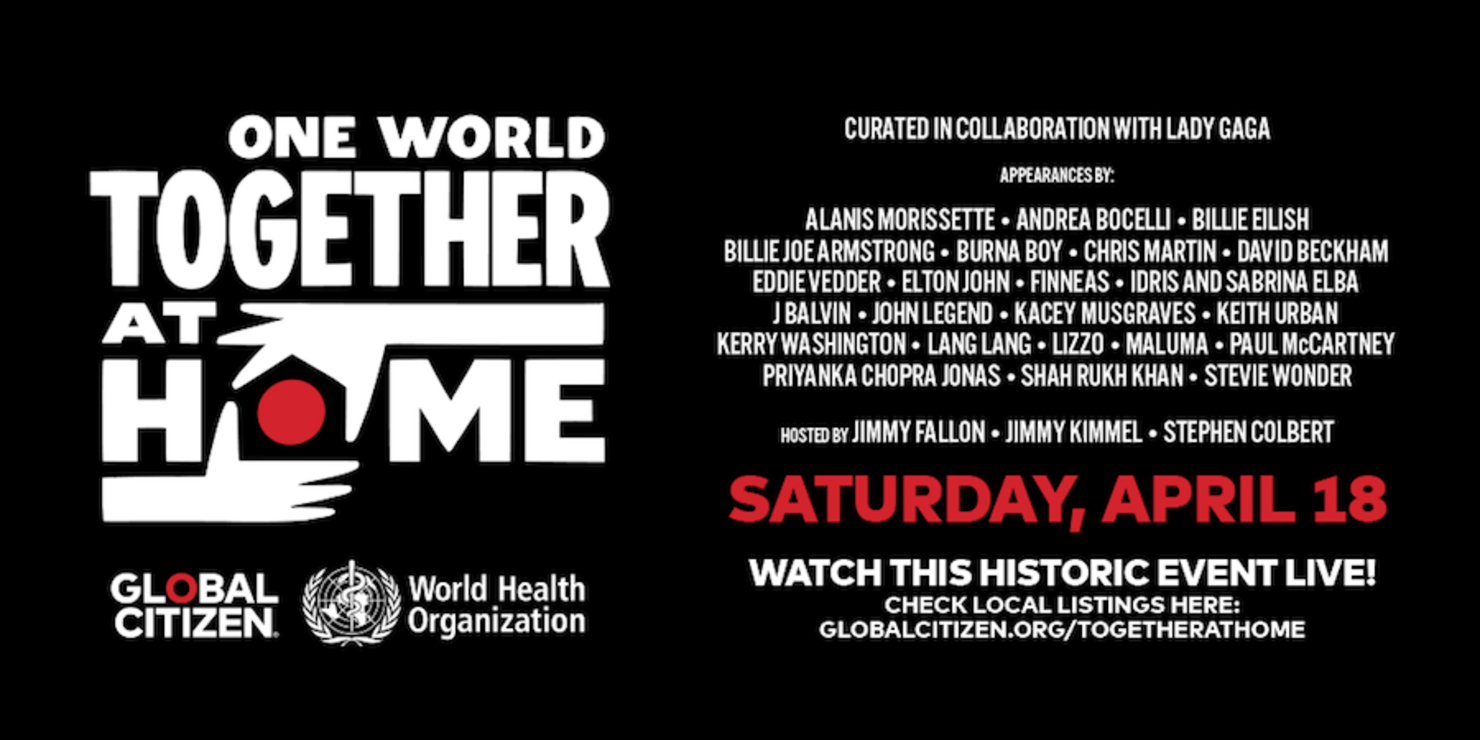 Youtube global citizen together at home new arrivals