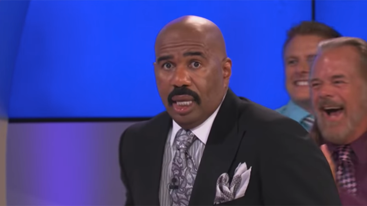 Steve Harvey Left Stunned In This Easter Bunny Clip From 'Family Feud' |  iHeart