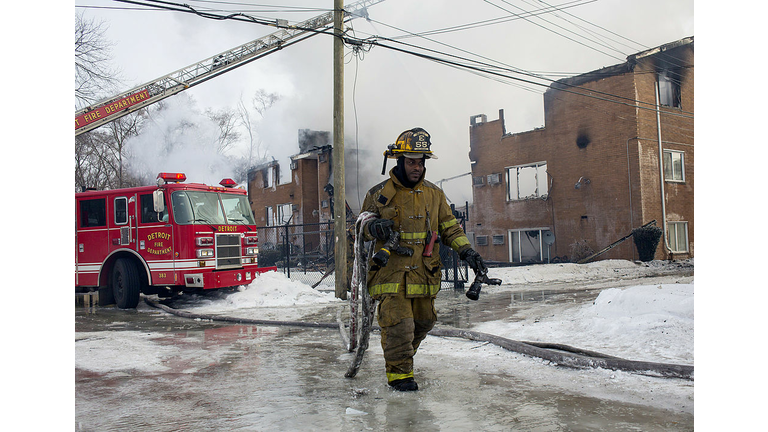 Four Alarm Fire Rips Through Detroit Apartment Building