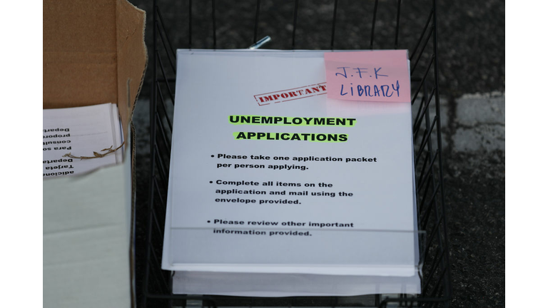People Line Up For Unemployment Applications In Hialeah, FL During COVID-19 Crisis