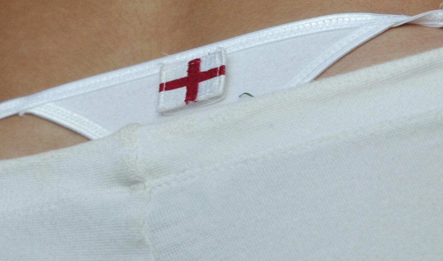 An English fan shows off her England tho