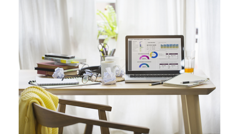Work at home concept still life image.