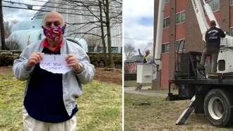 88-Year-Old Uses Cherry Picker To See Wife Through Her Nursing Home Window