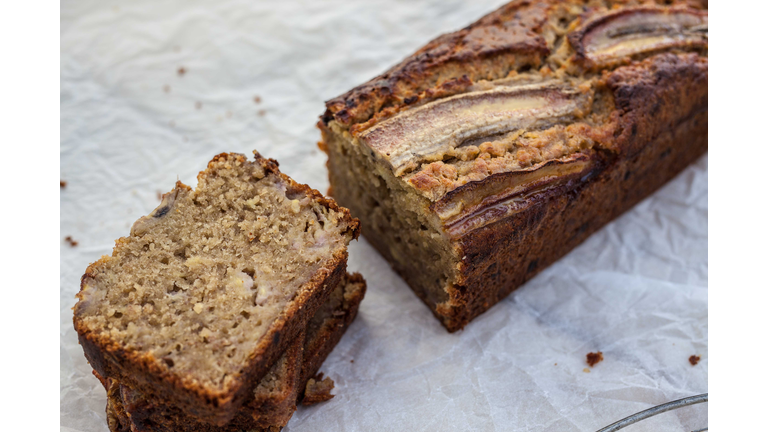 Close-Up Of Banana Bread On Table