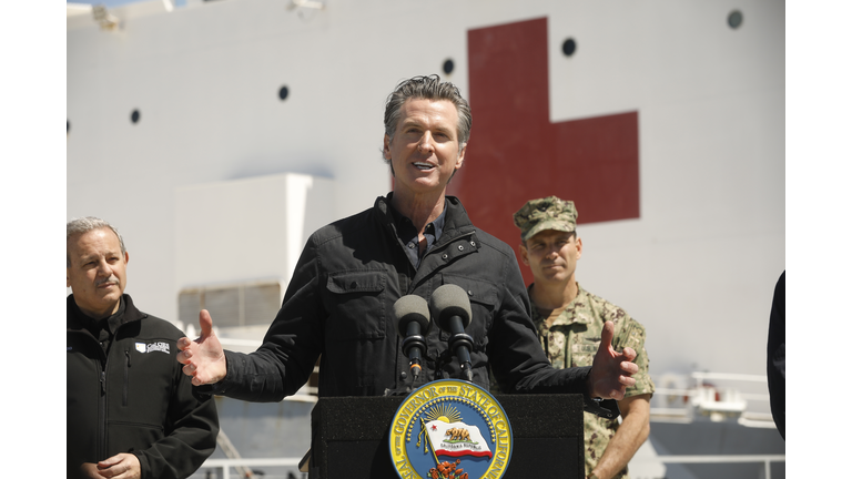 Hospital Ship USNS Mercy Arrives at the Port of Los Angeles