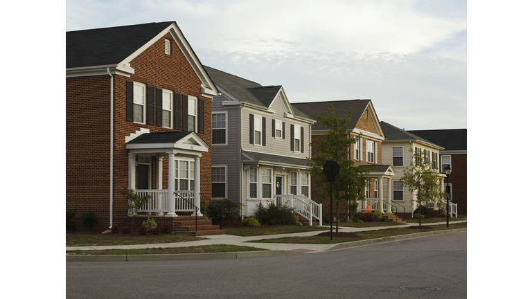 Neighborhood Homes On Street Corner