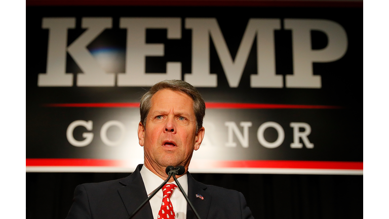 Republican Candidate For Governor Brian Kemp Attends Election Night Event In Athens, Georgia