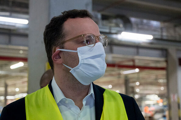 Health Minister Spahn Visits Distribution Center For Protective clothing During The Coronavirus Crisis