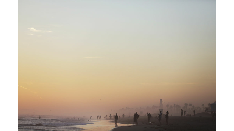 Huntington Beach In Southern California Remains Open During Coronavirus Lockdown