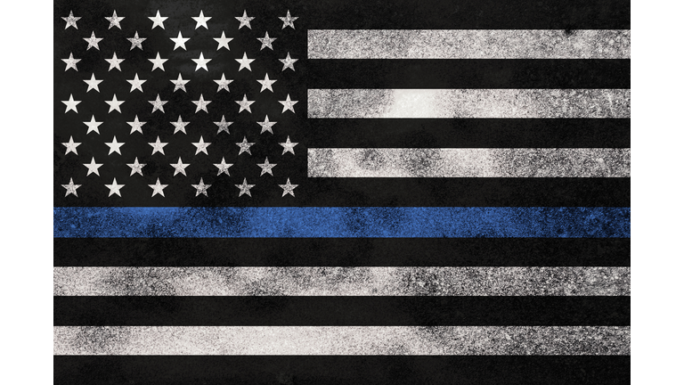 Grunge Textured Police Support Flag Background