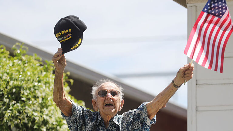 Drive-By Birthday Held For WWII Vet Turning 105 Years Old
