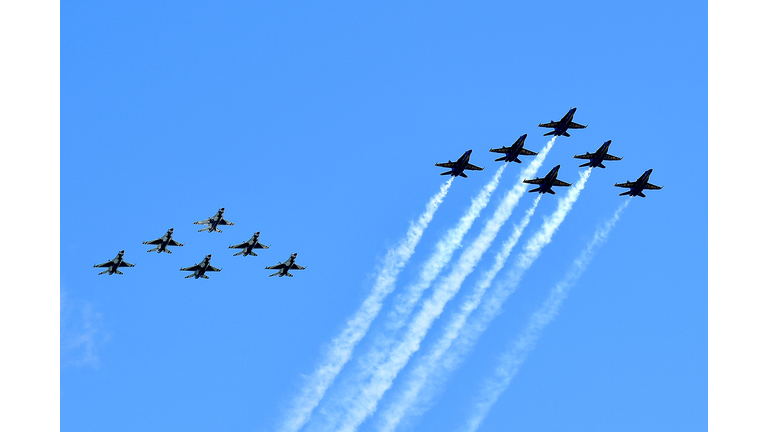 Blue Angels And Thunderbirds Do Flying Tribute To NYC COVID-19 Frontline Workers