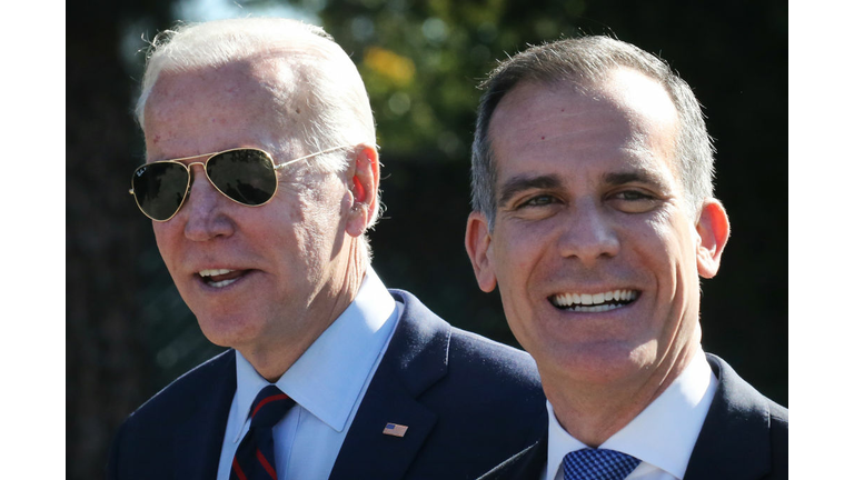 Mayor Eric Garcetti Joins Joe Biden At Los Angeles Campaign Event