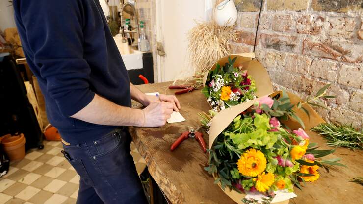 Flower Shop Worried About Customer And Drops Off Groceries ...