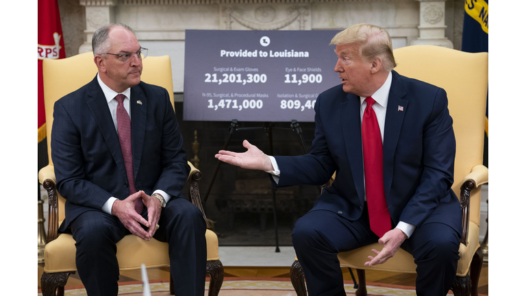 President Trump Meets With Louisiana Governor John Bel Edwards At White House