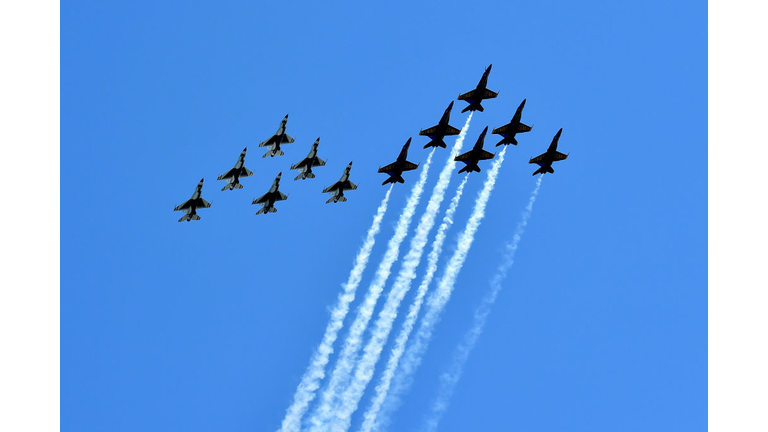 Blue Angels And Thunderbirds Do Flying Tribute To NYC COVID-19 Frontline Workers