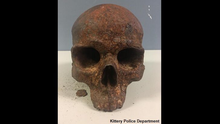 Odd Metal Skull Found on Maine Beach