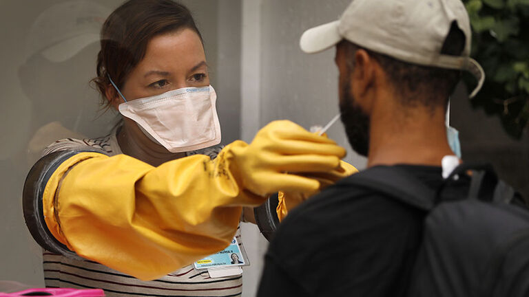 A team of nurse practitioners, nurses, medical assistants and a variety of healthcare professionals from multi disciplinary street outreach programs are going into the missions of skid row and onto the streets of skid row to test homeless people for Coron