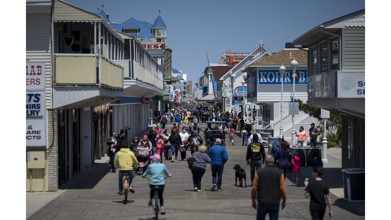 Ocean City Reopens Boardwalk And Beach As Maryland Reopens Some Businesses During Coronavirus Pandemic