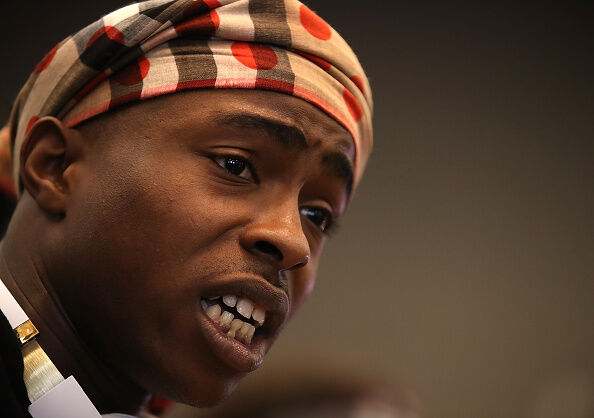 Stevante Clark makes an emotional plea during a Sacramento City Council meeting on the shooting death of his younger brother, Stephon Clark.