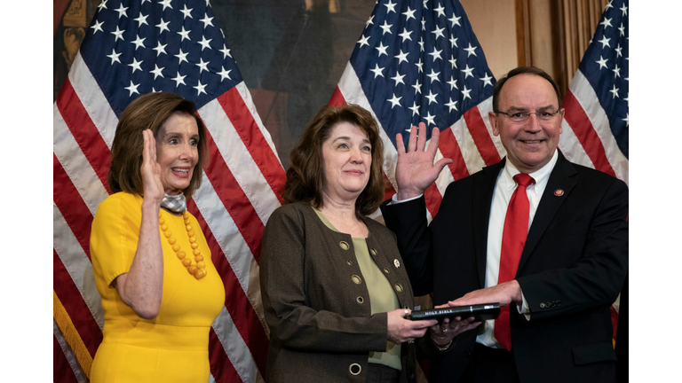 Speaker Pelosi Holds Ceremonial Swearing-In For Republican Representatives