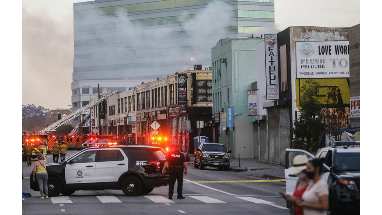 Downtown L.A. Explosion Hurts 11 Firefighters