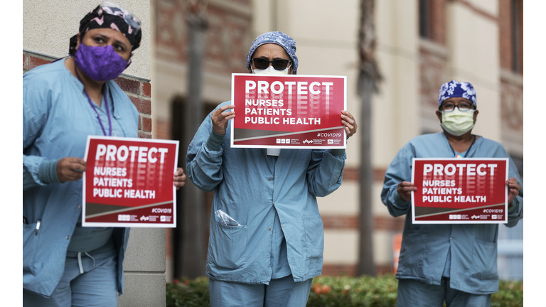 Health Care Workers Protest Lack Of PPE In Southern California