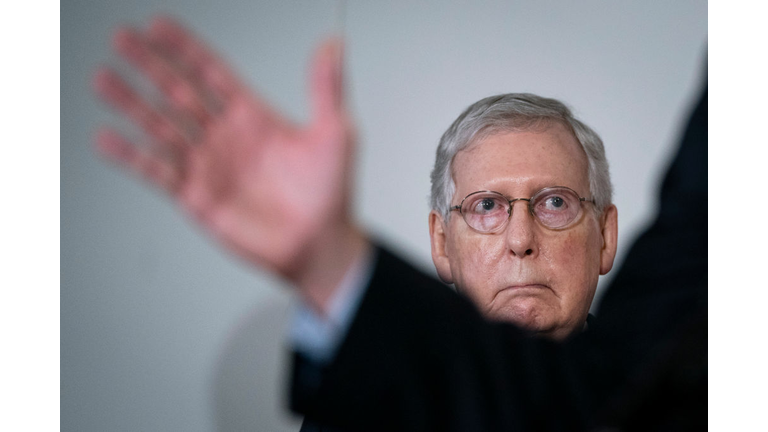 President Trump Joins GOP Senators At Policy Luncheon On Capitol Hill