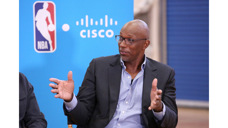 Cisco's Chintan Patel, ESPN's Sage Steele, the NBA's Mark Tatum and Basketball Hall of Famer Clyde Drexler at SXSW