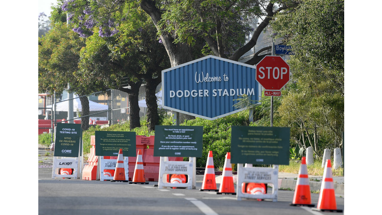 Drive-Thru Coronavirus Testing Opens At Dodger Stadium In Los Angeles