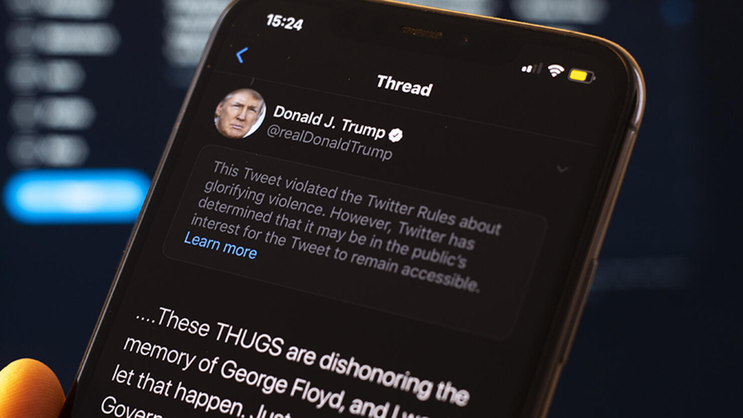 Twitter Screens President Donald Trump Tweet Glorifying Violence