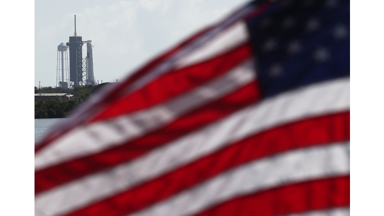 The SpaceX Falcon 9 rocket with the Crew Dragon spacecraft attached is seen on launch pad 39A at the Kennedy Space Center on May 29, 2020 in Cape Canaveral, Florida. (Photo by Joe Raedle/Getty Images)