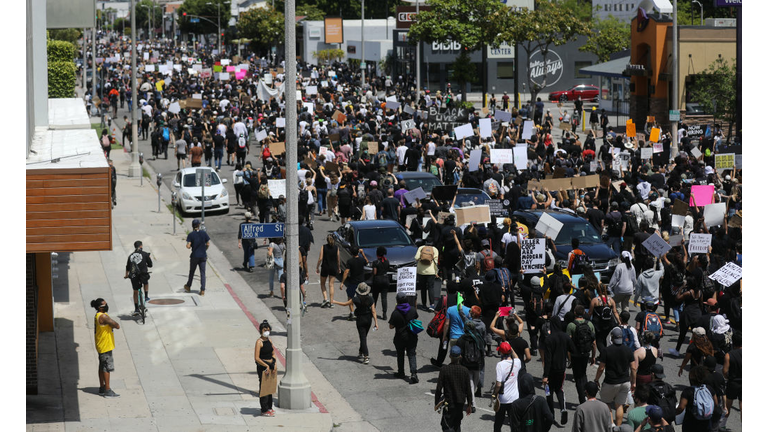 Black Lives Matter Holds Protest In Los Angeles After Death Of George Floyd
