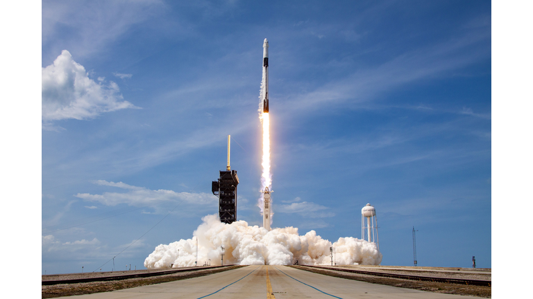 SpaceX Falcon-9 Rocket And Crew Dragon Capsule Launches From Cape Canaveral Sending Astronauts To The International Space Station
