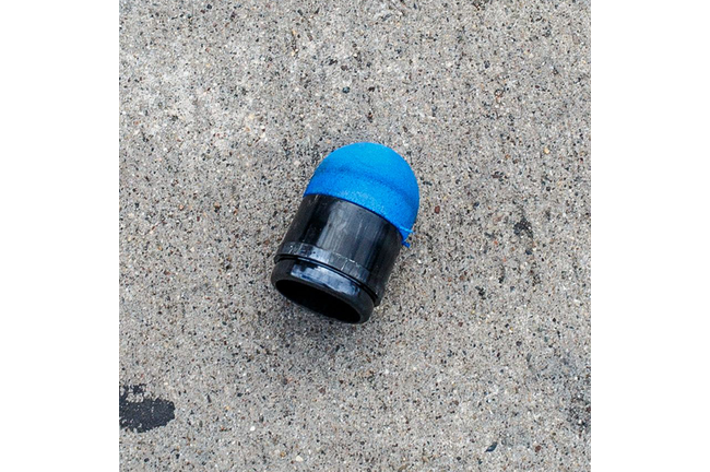 A rubber bullet is seen on the ground during a demonstration in response the death in police custody of George Floyd.