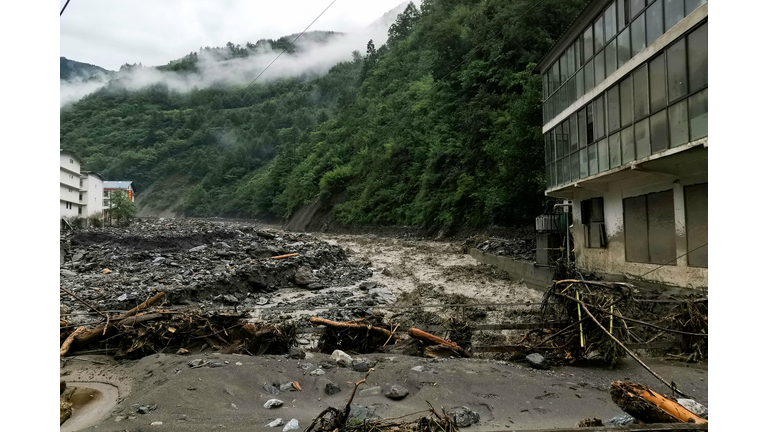 Mudslides drag debris 