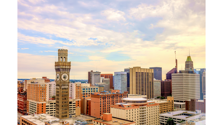 Baltimore City Skyline - Baltimore, Maryland, USA, September 2019