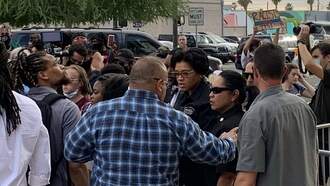 Phoenix Police Chief Jeri Williams marches with protesters in Phoenix