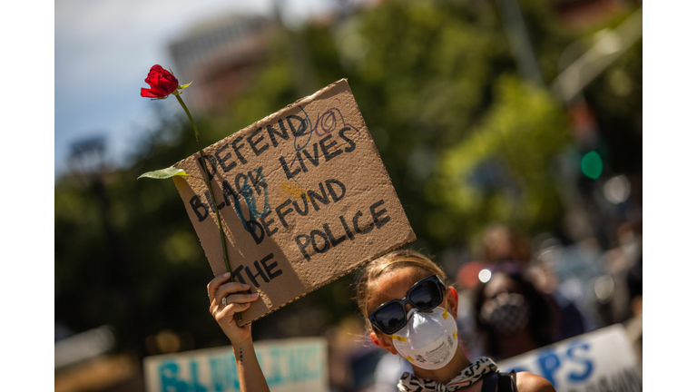 Activists In Los Angeles Hold Memorial Service For George Floyd