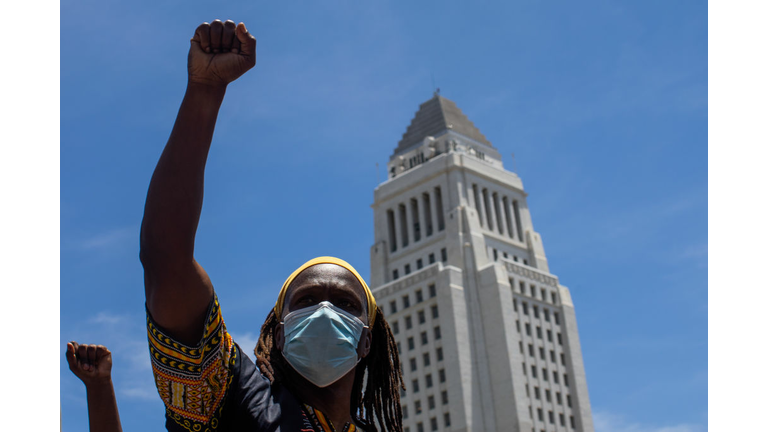 Activists In Los Angeles Hold Memorial Service For George Floyd