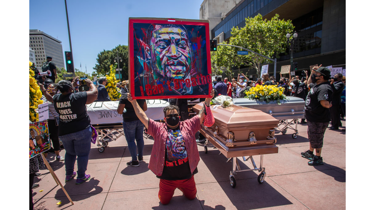 Activists In Los Angeles Hold Memorial Service For George Floyd