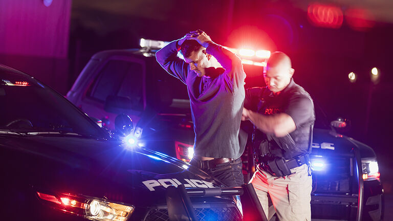 Police officer making an arrest