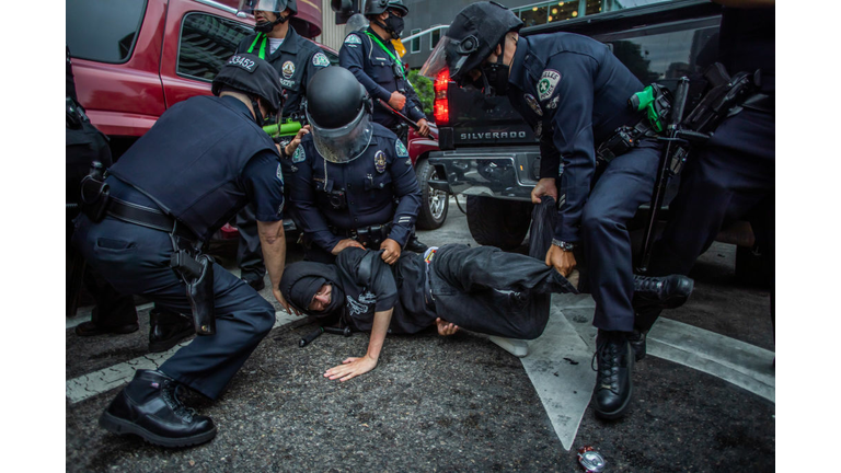 Protestors Gather At L.A. City Hall In Aftermath Of Death Of George Floyd