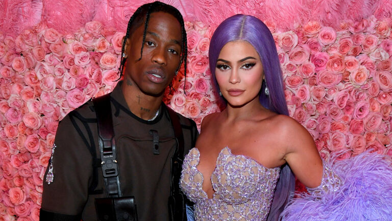 Kylie Jenner, Travis Scott Sit Courtside at Houston Rockets Game