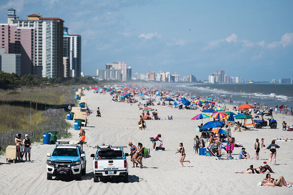 Americans Celebrate Memorial Day Weekend At Myrtle Beach As South Carolina Opens Amusement Parks