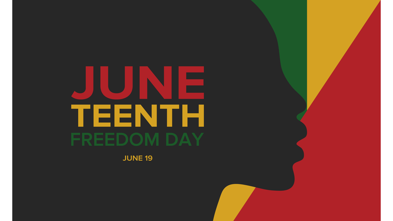 Juneteenth Independence Day. Freedom or Emancipation day. Annual american holiday, celebrated in June 19. African-American history and heritage. Poster, greeting card, banner and background. Vector