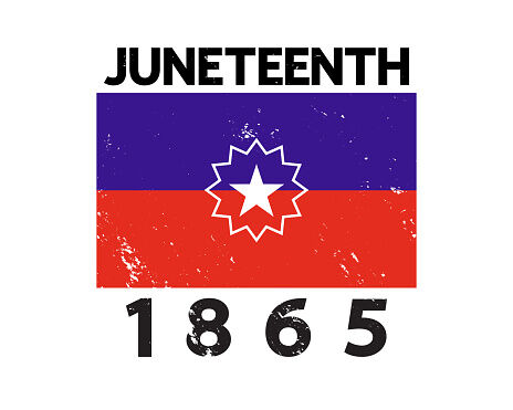 Juneteenth 1865 poster, t-shirt design, banner, card, festive sticker.